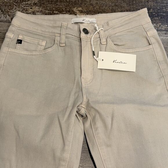 KanCan Jeans Womens 5 26 Beige Distressed Skinny Knee Rip‎ Stretch KC7210LG NWT - Picture 4 of 16